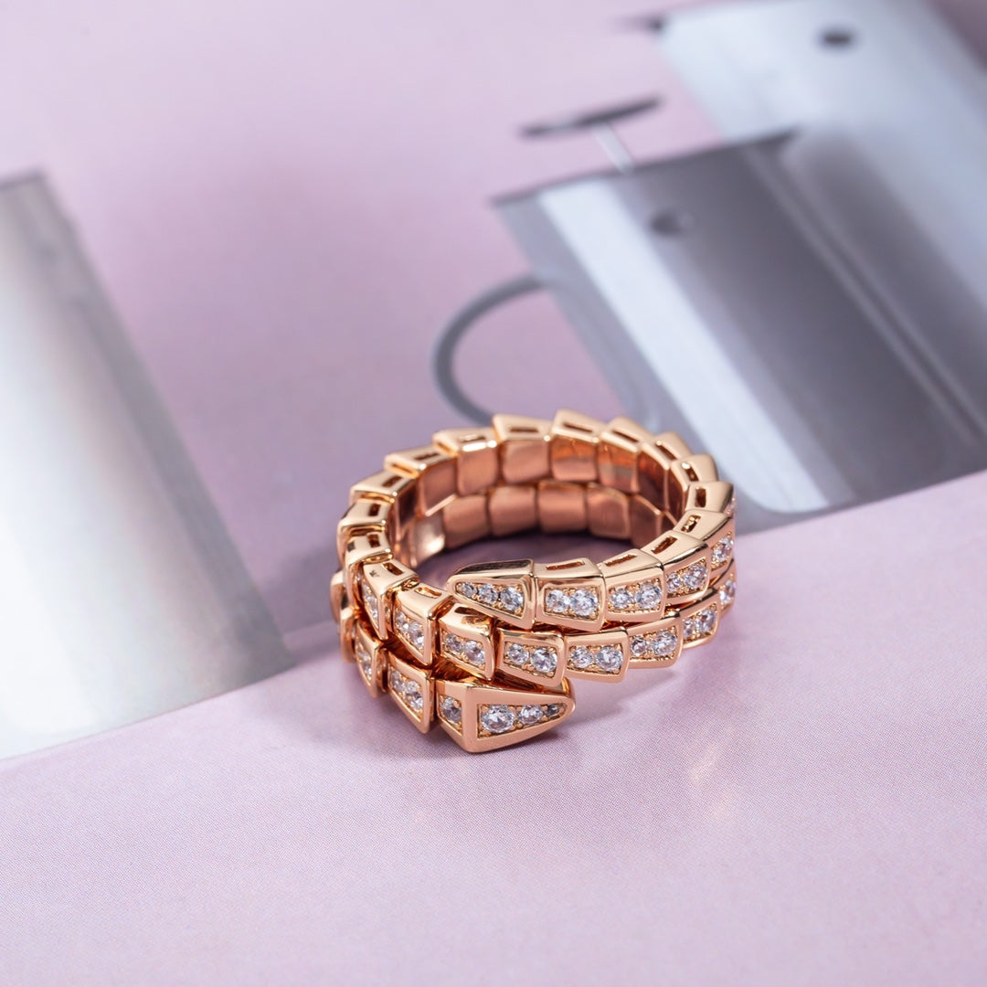[Eterna Jewels]SERPENTI RING ROSEGOLD DIAMANT DOPPELREIHIG