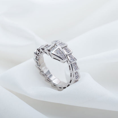 [Eterna Jewels]SCHLANGENRING SILBER DIAMANT PFLASTER 4MM
