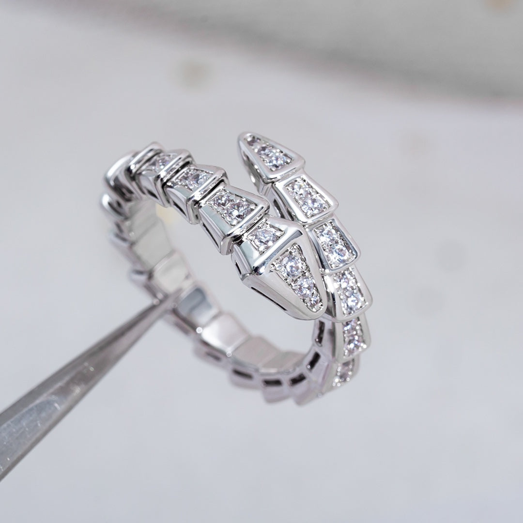 [Eterna Jewels]SCHLANGENRING SILBER DIAMANT PFLASTER 4MM
