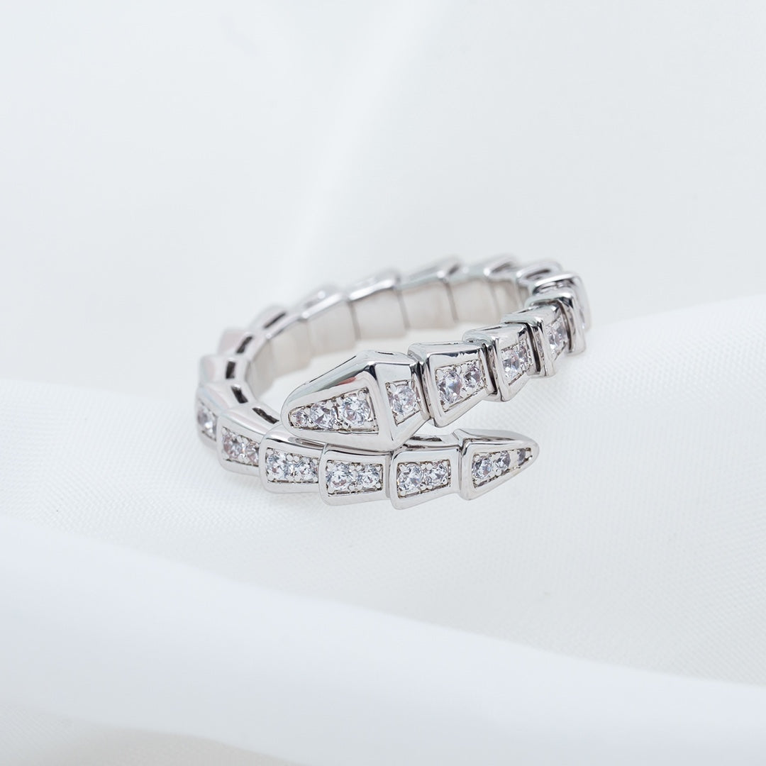 [Eterna Jewels]SCHLANGENRING SILBER DIAMANT PFLASTER 4MM