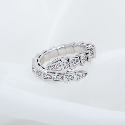 [Eterna Jewels]SCHLANGENRING SILBER DIAMANT PFLASTER 4MM