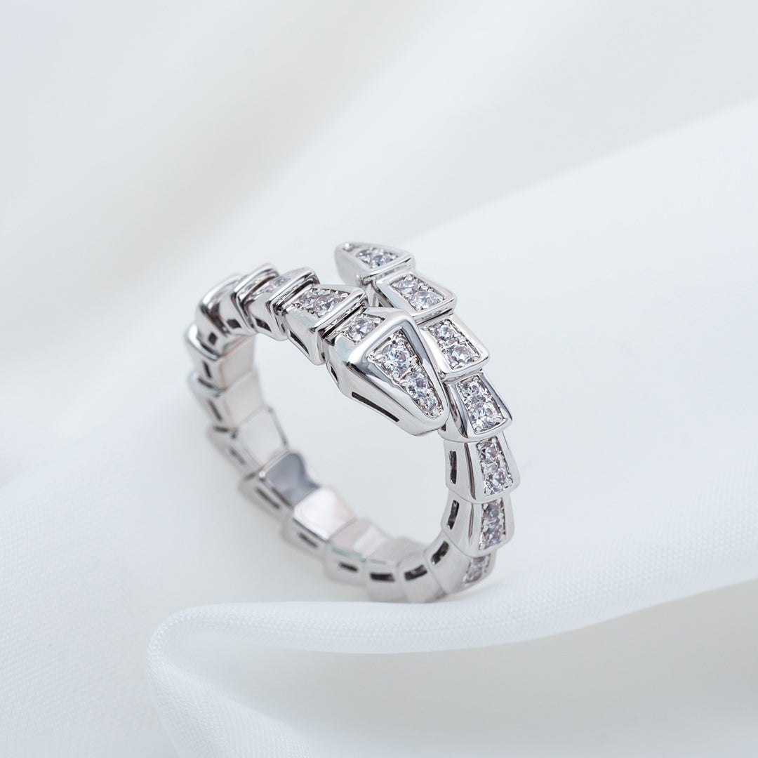 [Eterna Jewels]SCHLANGENRING SILBER DIAMANT PFLASTER 4MM