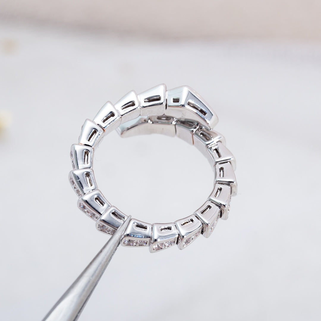 [Eterna Jewels]SCHLANGENRING SILBER DIAMANT PFLASTER 4MM