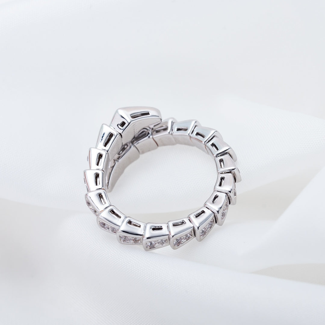 [Eterna Jewels]SCHLANGENRING SILBER DIAMANT PFLASTER 4MM