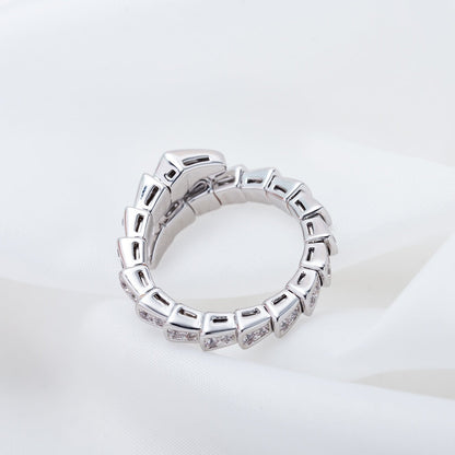 [Eterna Jewels]SCHLANGENRING SILBER DIAMANT PFLASTER 4MM