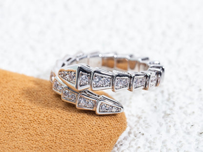 [Eterna Jewels]SCHLANGENRING SILBER DIAMANT PFLASTER 4MM