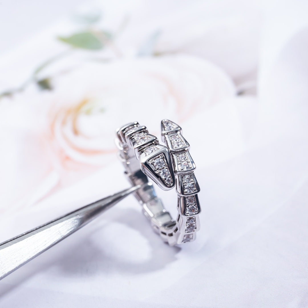 [Eterna Jewels]SCHLANGENRING SILBER DIAMANT PFLASTER 4MM