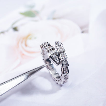 [Eterna Jewels]SCHLANGENRING SILBER DIAMANT PFLASTER 4MM
