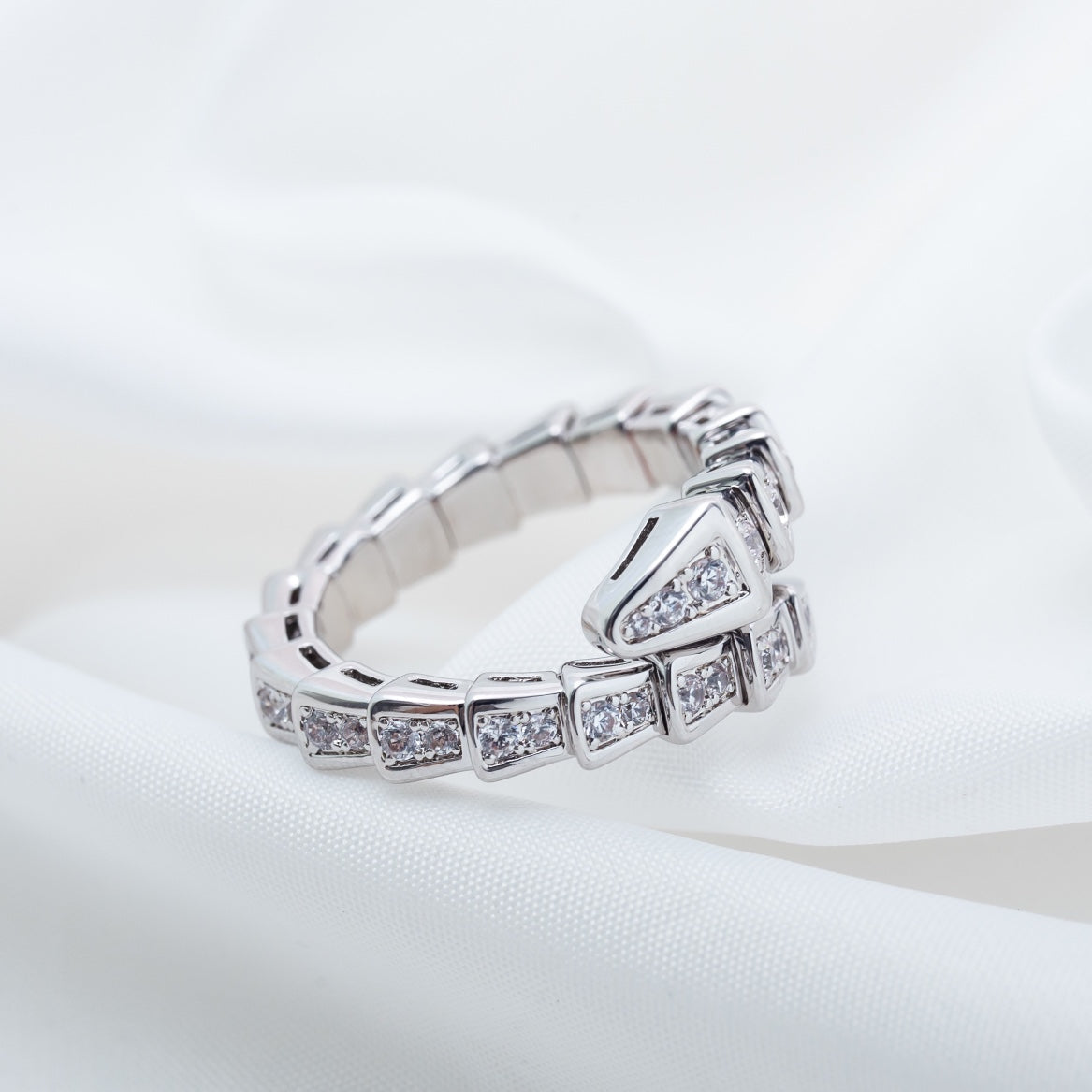 [Eterna Jewels]SCHLANGENRING SILBER DIAMANT PFLASTER 4MM
