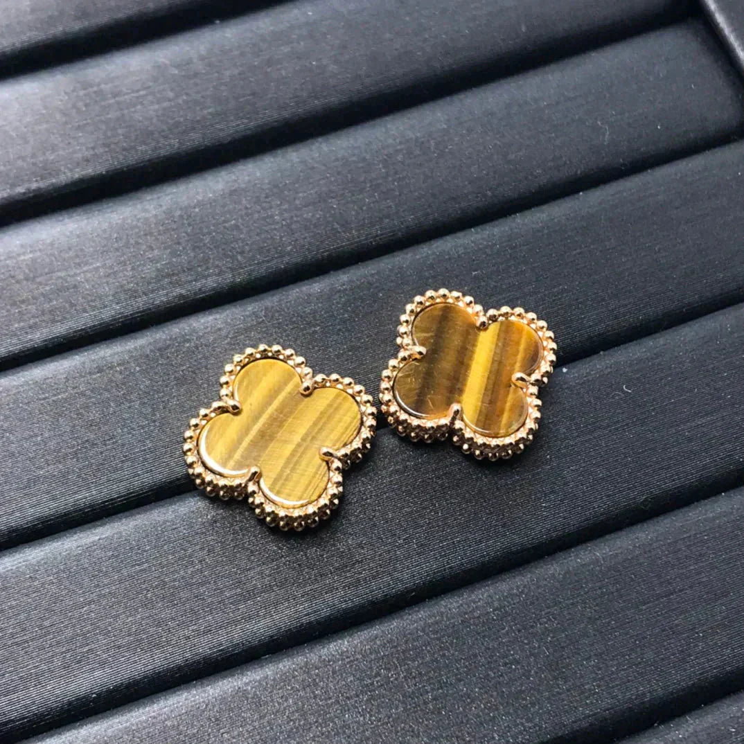 [Eterna Jewels]KLEE MITTELGROSS 1 MOTIVE TIGERAUGE OHRRINGE
