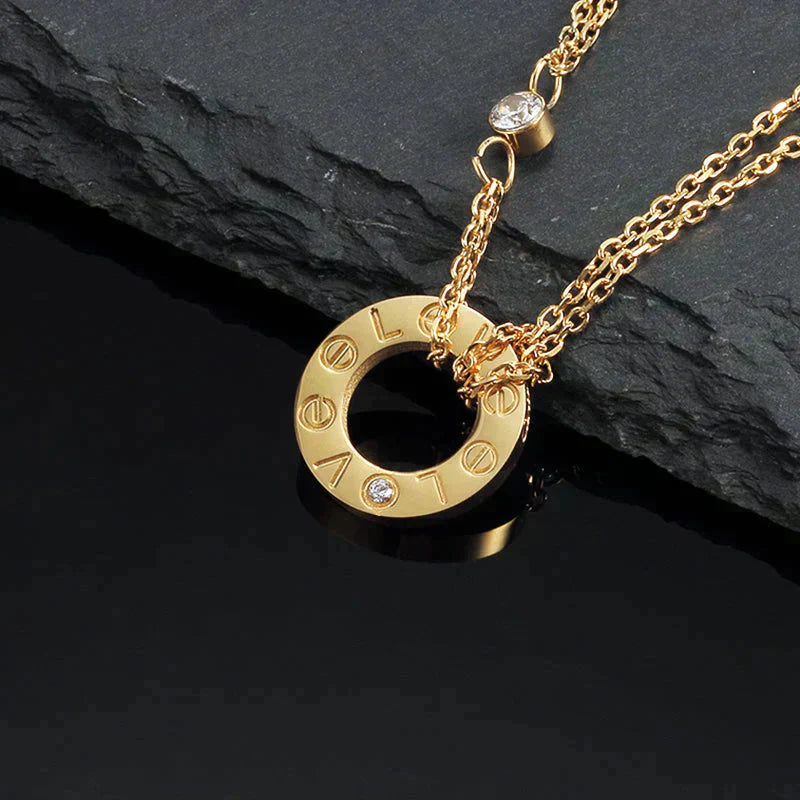 [Eterna Jewels]LIEBESHALSKETTE 16MM 2 DIAMANTEN