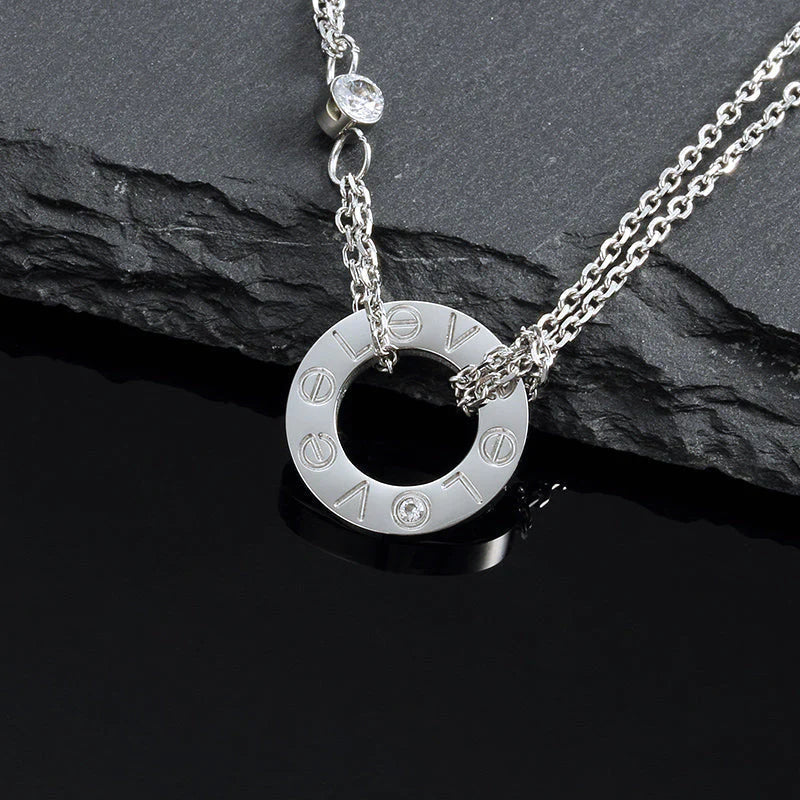 [Eterna Jewels]LIEBESHALSKETTE 16MM 2 DIAMANTEN