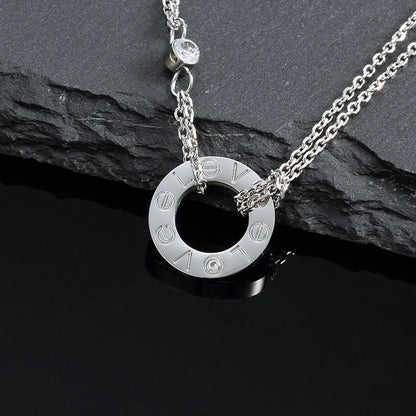 [Eterna Jewels]LIEBESHALSKETTE 16MM 2 DIAMANTEN
