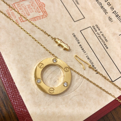 [エテルナジュエルズ]ラブネックレス 16MM ダイヤモンド3個