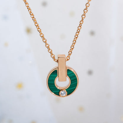 [Eterna Jewels]GARI HALSKETTE ROSÉGOLD MALACHIT