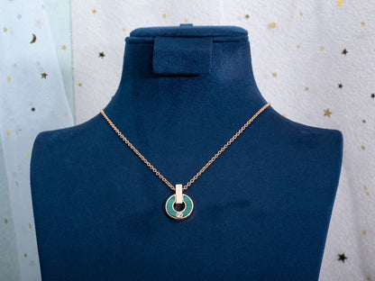 [Eterna Jewels]GARI HALSKETTE ROSÉGOLD MALACHIT