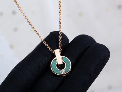 [Eterna Jewels]GARI HALSKETTE ROSÉGOLD MALACHIT