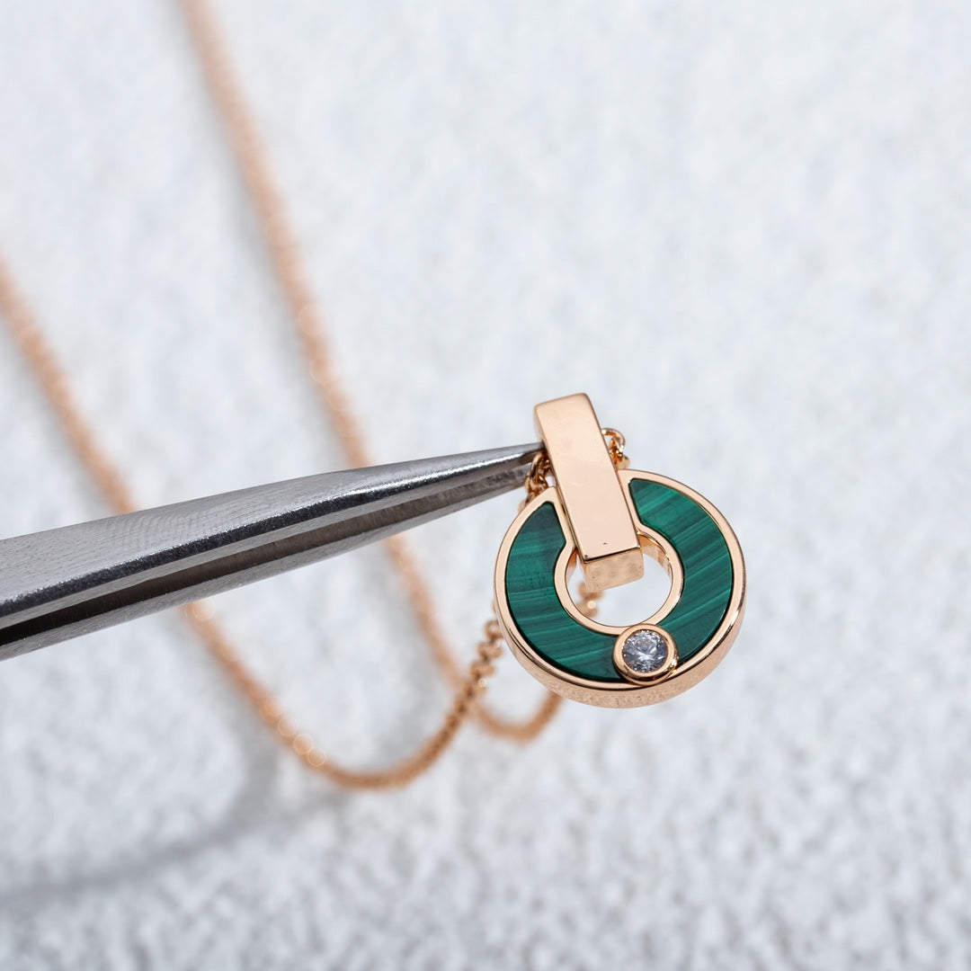 [Eterna Jewels]GARI HALSKETTE ROSÉGOLD MALACHIT