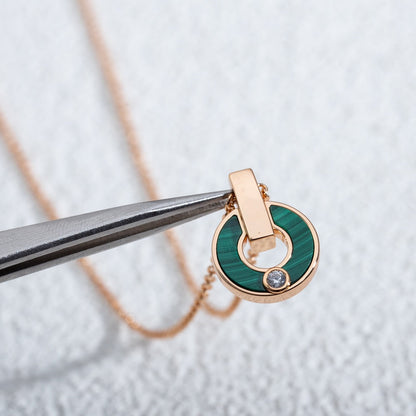 [Eterna Jewels]GARI HALSKETTE ROSÉGOLD MALACHIT