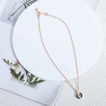 [Eterna Jewels]GARI HALSKETTE ROSÉGOLD MALACHIT