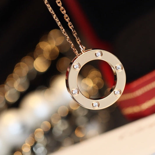 Eterna Jewels: LIEBESKETTE 16MM 6 DIAMANTEN ROSÉGOLD