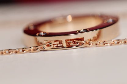 [Eterna Jewels]LOVE NECKLACE 16MM 6 DIAMONDS PINK GOLD