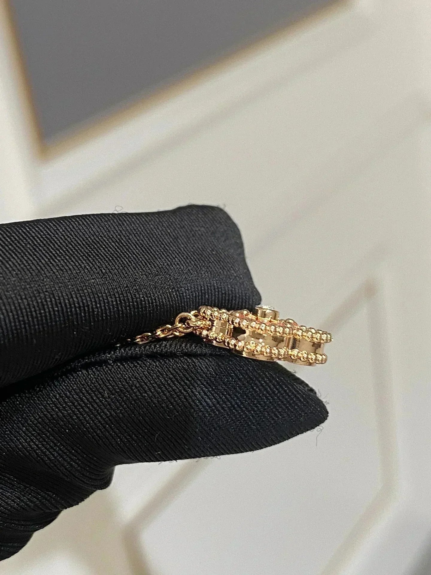 [Eterna Jewels]KLEE 15MM DIAMANT RHODONIT-HALSKETTE
