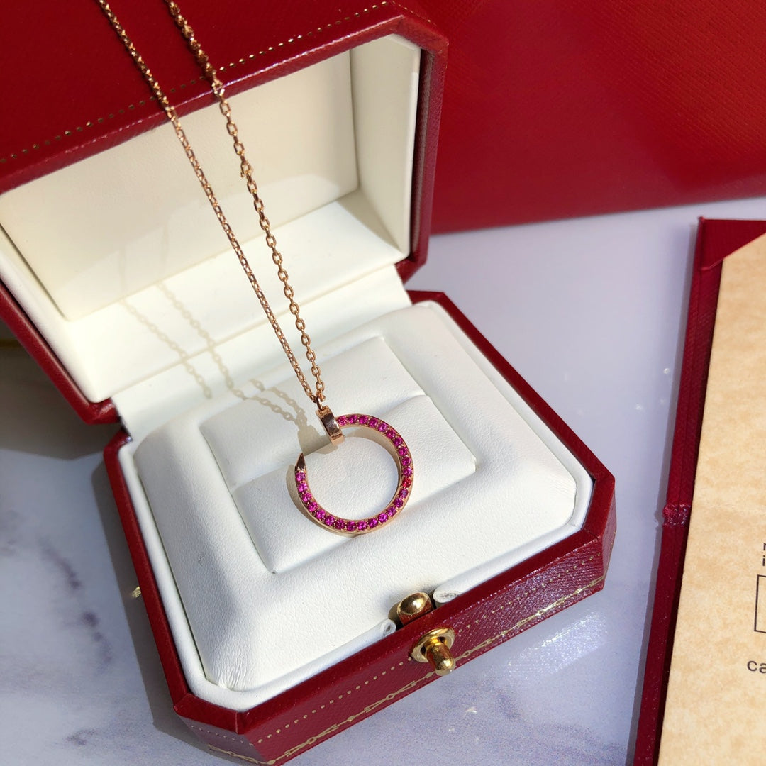 [Eterna Jewels]JUSTE NECKLACE RED FULL DIAMONDS