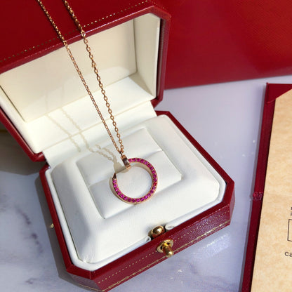 [Eterna Jewels]JUSTE NECKLACE RED FULL DIAMONDS