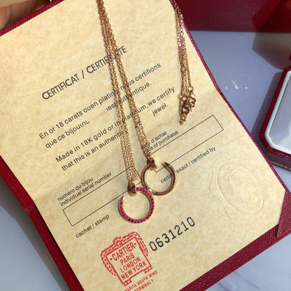 [Eterna Jewels]JUSTE NECKLACE RED FULL DIAMONDS