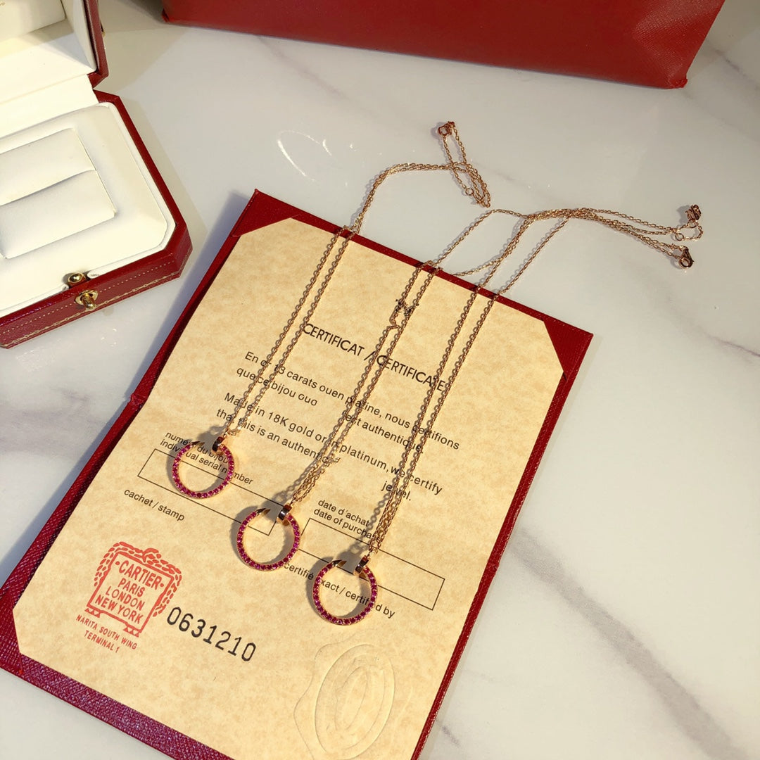 [Eterna Jewels]JUSTE NECKLACE RED FULL DIAMONDS