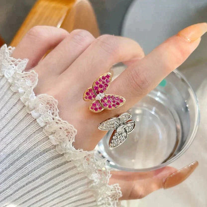 [Eterna Jewels]SCHMETTERLINGS-DOPPELRING MIT DIAMANTEN