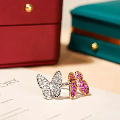 [Eterna Jewels]SCHMETTERLINGS-DOPPELRING MIT DIAMANTEN