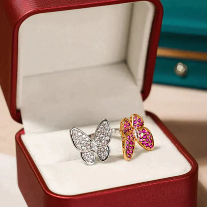 [Eterna Jewels]SCHMETTERLINGS-DOPPELRING MIT DIAMANTEN