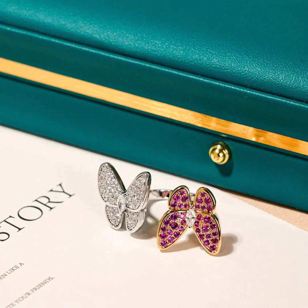 [Eterna Jewels]SCHMETTERLINGS-DOPPELRING MIT DIAMANTEN