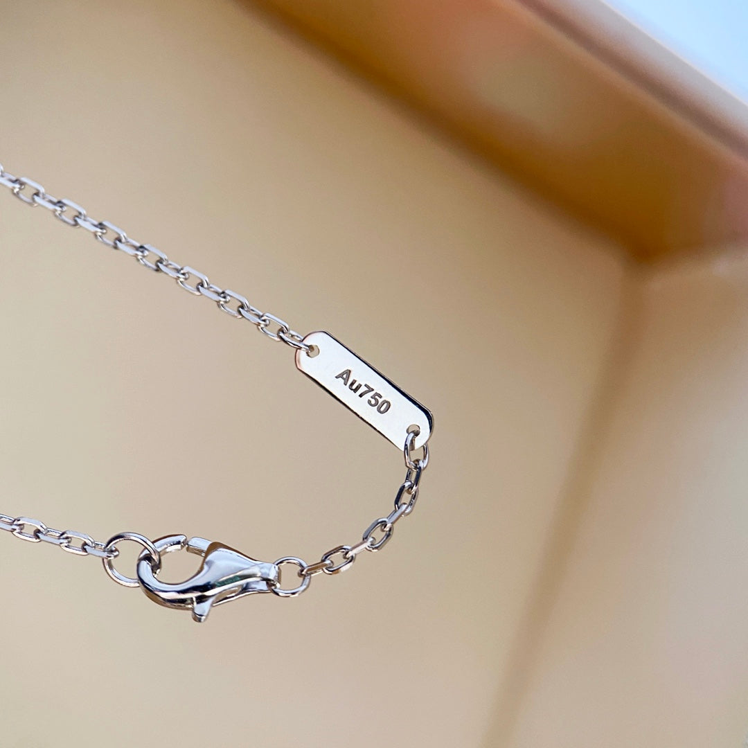 [Eterna Jewels]KLEEBELATT DIAMANT HALSKETTE SILBER