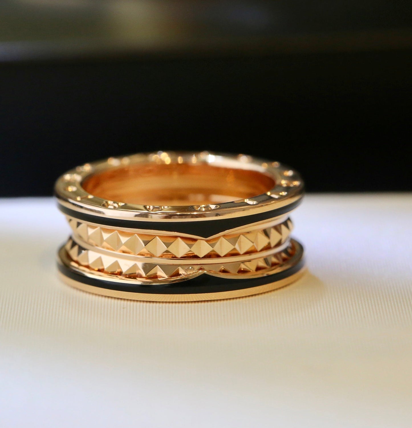 [Eterna Jewels]ZERO 1 ROSÉGOLD SCHWARZER KERAMIKRING