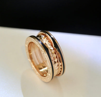 [Eterna Jewels]ZERO 1 ROSÉGOLD SCHWARZER KERAMIKRING