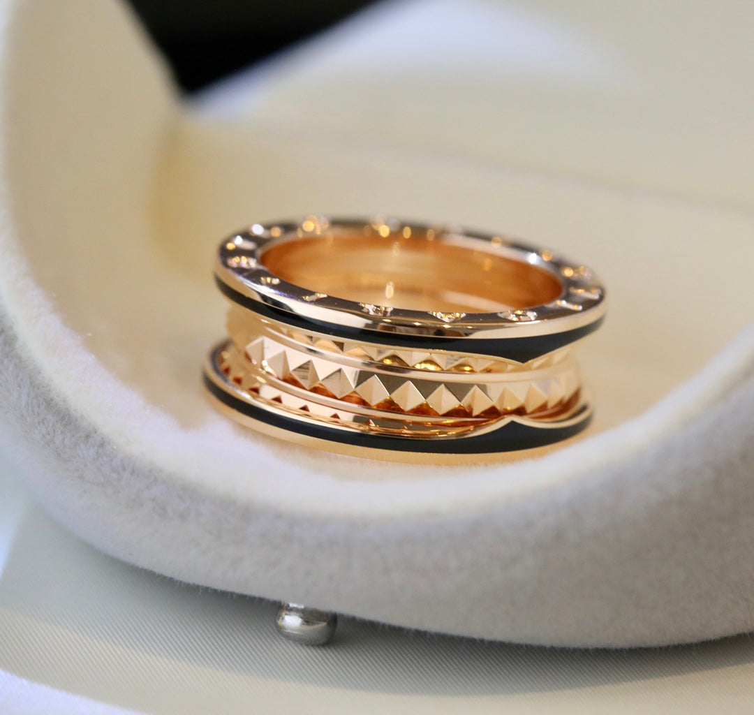 [Eterna Jewels]ZERO 1 ROSÉGOLD SCHWARZER KERAMIKRING