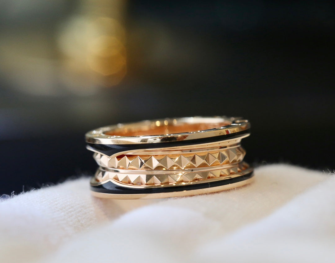 [Eterna Jewels]ZERO 1 ROSÉGOLD SCHWARZER KERAMIKRING