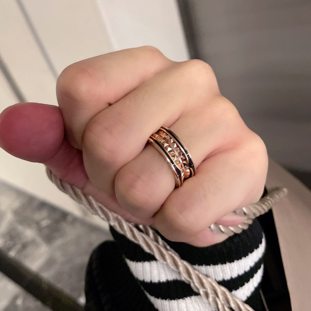 [Eterna Jewels]ZERO 1 ROSÉGOLD SCHWARZER KERAMIKRING
