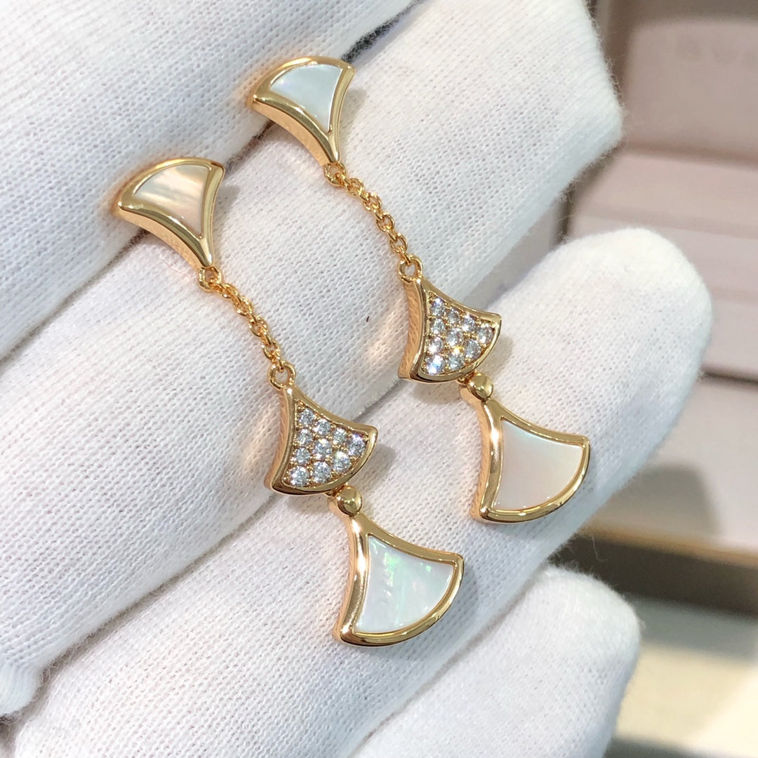 [Eterna Jewels]DREAM OHRRINGE 3 MOTIVE DIAMANT MOP ROSÉGOLD