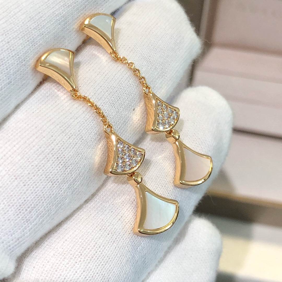 [Eterna Jewels]DREAM OHRRINGE 3 MOTIVE DIAMANT MOP ROSÉGOLD