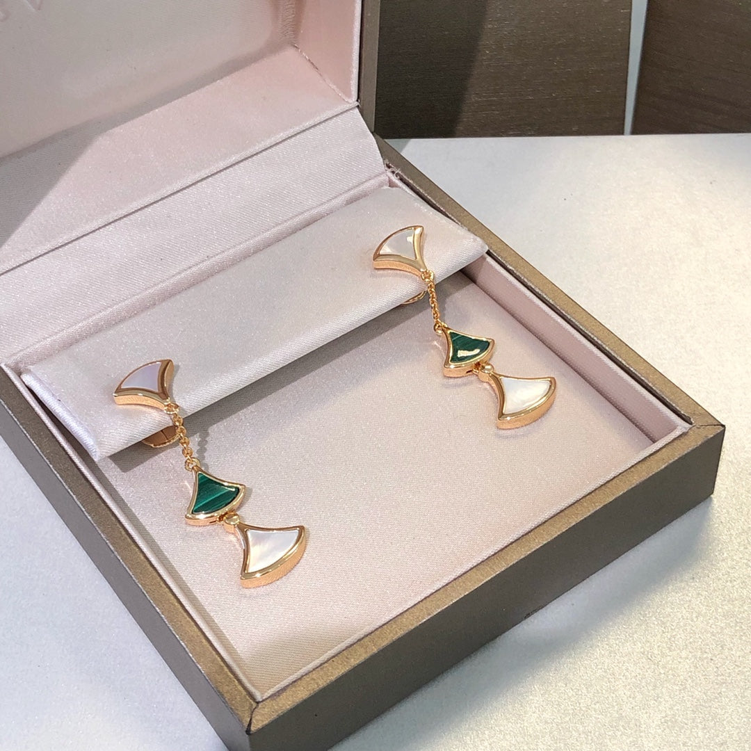 [Eterna Jewels]DREAM OHRRINGE 3 MOTIVE MALACHIT PERLMUTT ROSÉGOLD