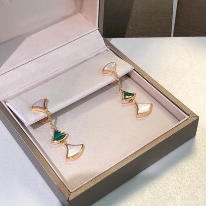 [Eterna Jewels]DREAM OHRRINGE 3 MOTIVE MALACHIT PERLMUTT ROSÉGOLD