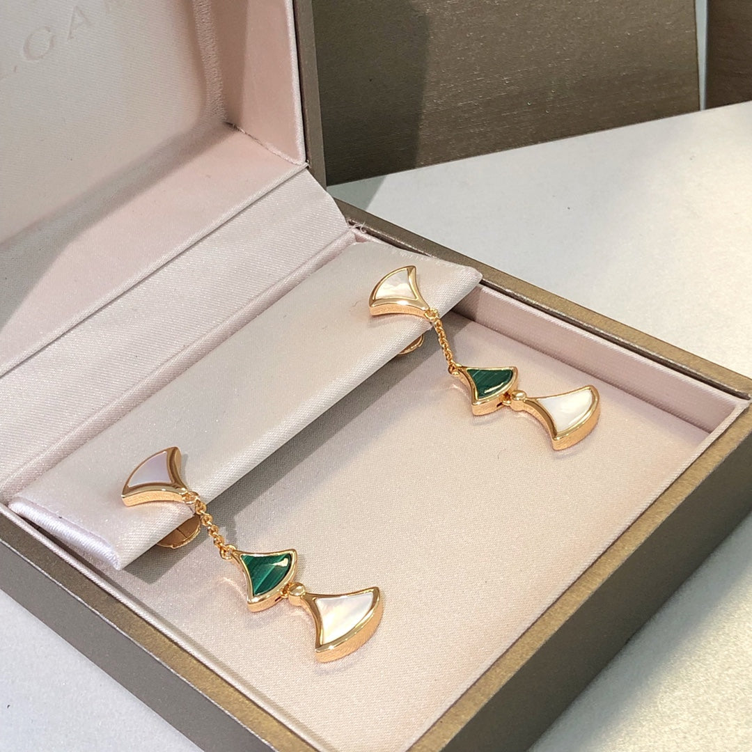 [Eterna Jewels]DREAM OHRRINGE 3 MOTIVE MALACHIT PERLMUTT ROSÉGOLD