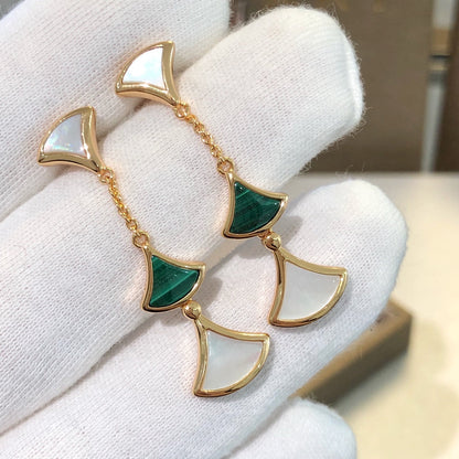 [Eterna Jewels]DREAM OHRRINGE 3 MOTIVE MALACHIT PERLMUTT ROSÉGOLD