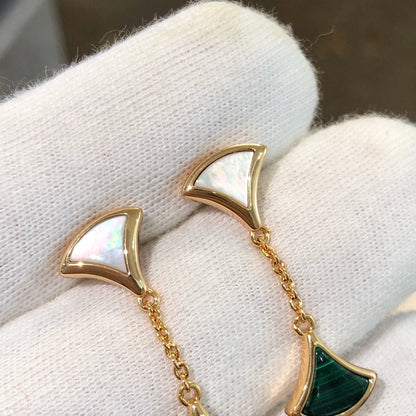 [Eterna Jewels]DREAM OHRRINGE 3 MOTIVE MALACHIT PERLMUTT ROSÉGOLD