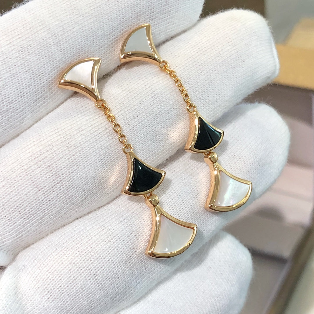 [Eterna Jewels]DREAM-OHRRINGE 3 MOTIVE ONYX MOP ROTGOLD