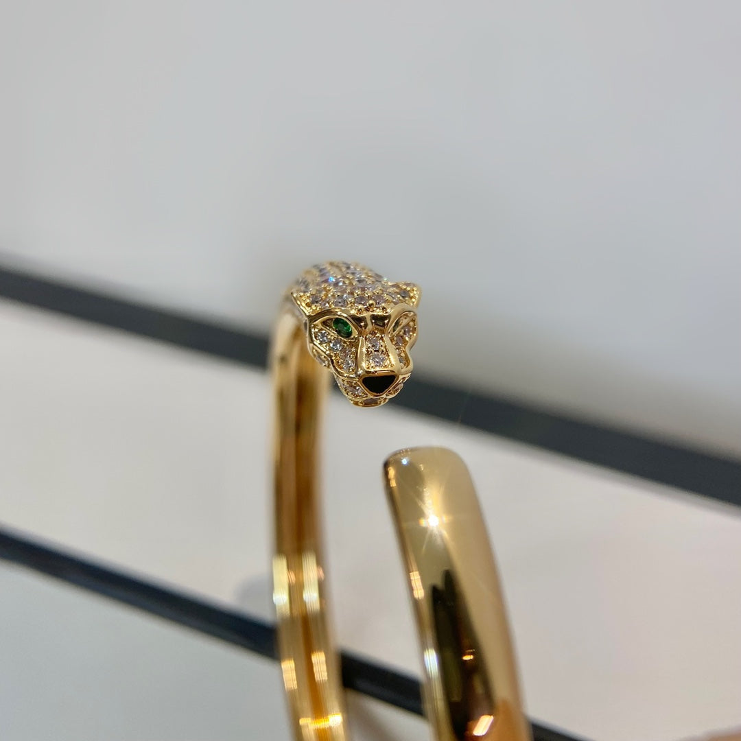 [Eterna Jewels]PANTHER GOLD DIAMANT OFFENER ARMBAND